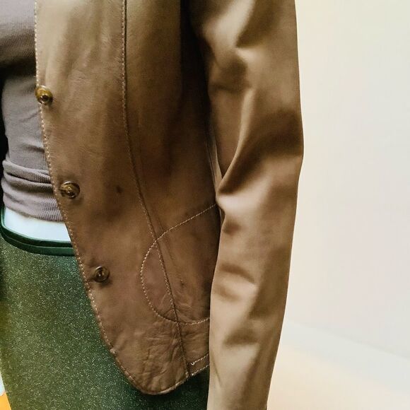 BLUR LAMB SKIN LEATHER JACKET VINTAGE MADE IN ITALY Small - Picture 4 of 14